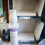 Mia Sarosi at work in her studio 2016
